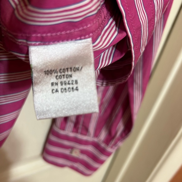 Bugatchi pink stripes long sleeve short L - Picture 5 of 6